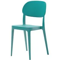 alma design set de 4 chaises amy (bleu émeraude - polypropylène)