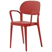 alma design set de 4 chaises avec accoudoirs amy (rouge brique - polypropylène)
