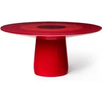 baleri italia table ronde roundel (rouge - cristal trempé extra clair retroverni)