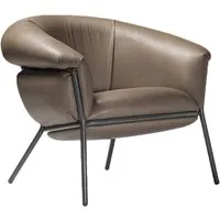 bd barcelona design fauteuil grasso (clay s45 et structure beige - cuir sauvage cat. s et acier verni)