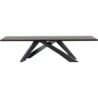 bonaldo table big table (gris anthracite 250 cm - plateau en noyer massif américain / pieds en acier verni)