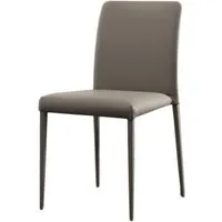 bonaldo set de 4 chaises deli (gris - cuir capri / acier)