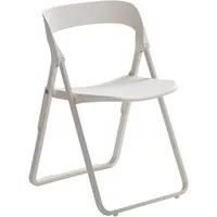 casamania set de 2 chaises pliable bek (blanc - polypropylène / métal verni)