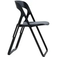 casamania set de 2 chaises pliable bek (noir - polypropylène / métal verni)