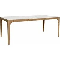 colico table extensible cargo 160(210-260)x90 cm (calacatta or mat - chêne avec nuds naturel et grès effet marbre)