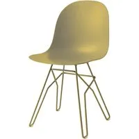 connubia set de 2 chaises academy cb/1664 (structure et assise moutarde opaque - métal et polypropylène)