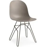 connubia set de 2 chaises academy cb/1664 (structure et assise tourterelle opaque - métal et polypropylène)