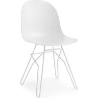 connubia set de 2 chaises academy cb/1664 (structure et assise blanc optique opaque - métal et polypropylène)