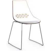connubia set de 2 chaises jam cb/1030 (blanc / orange transparent - abs / acier chromé)