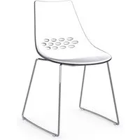 connubia set de 2 chaises jam cb/1030 (blanc / transparent - abs / acier chromé)