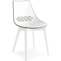 connubia set de 2 chaises jam w cb/1486 (structure blanc optique opaque, assise en polycarbonate blanc/tourterelle brillant - bois, métal et technopolymère)