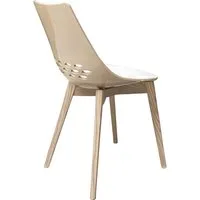 connubia set de 2 chaises jam w cb/1486 (structure naturel, assise en polycarbonate blanc/noisette brillant - bois, métal et technopolymère)