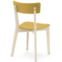 connubia set de 2 chaises jelly cb/1528 (structure hêtre blanchi, assise moutarde opaque - bois de hêtre et polypropylène)