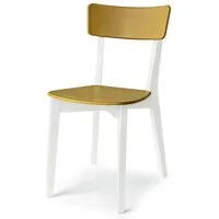 connubia set de 2 chaises jelly cb/1528 (structure blanche optique opaque, assise moutarde opaque - bois de hêtre et polypropylène)
