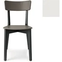 connubia set de 2 chaises jelly cb/1528 (structure graphite, assise blanc optique opaque - bois de hêtre et polypropylène)