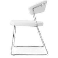 connubia set de 2 chaises new york cb/1022 (structure chromée, siège en cuir blanc optique - métal et cuir)