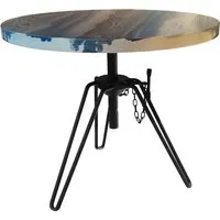 diesel with moroso table basse overdyed side table (weathered grey / raw black - mdf plaqué frêne et acier)