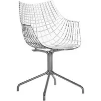 driade fauteuil sur pieds meridiana (transparent - polycarbonate / acier chromé)
