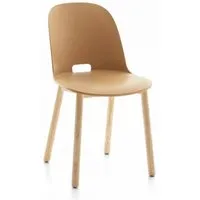 emeco alfi chair high back chaise avec le dossier haut (sable et frêne clair - polypropylène et fibre de bois recyclé)