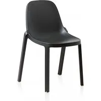 emeco broom stacking chair set de 2 chaises sans accoudoirs (gris foncé - polypropylène et fibre de bois recyclé)