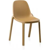 emeco broom stacking chair set de 2 chaises sans accoudoirs (naturel - polypropylène et fibre de bois recyclé)
