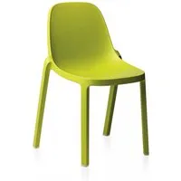 emeco broom stacking chair set de 2 chaises sans accoudoirs (green - polypropylène et fibre de bois recyclé)