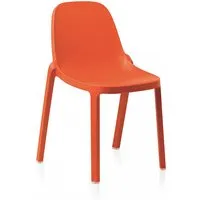 emeco broom stacking chair set de 2 chaises sans accoudoirs (orange - polypropylène et fibre de bois recyclé)