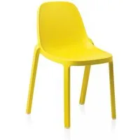 emeco broom stacking chair set de 2 chaises sans accoudoirs (yellow - polypropylène et fibre de bois recyclé)