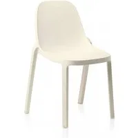 emeco broom stacking chair set de 2 chaises sans accoudoirs (white - polypropylène et fibre de bois recyclé)