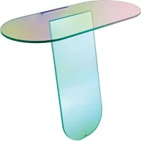 glas italia console shimmer (100 x 45 x h 84,5 cm - cristal transparent multi-chromatique)