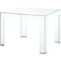 glas italia table haute atlantis (130 x 130 x h 74 cm - cristal transparent extralight)