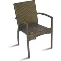 greenwood chaise avec accoudoirs empilable pour extérieur le havre (wengé - rattan synthétique)