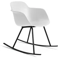 infiniti chaise fauteuil à bascule sicla rocking (blanc - polypropylène et acier verni noir)
