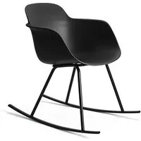 infiniti chaise fauteuil à bascule sicla rocking (noir carbone - polypropylène et acier verni noir)