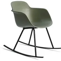 infiniti chaise fauteuil à bascule sicla rocking (vert militaire - polypropylène et acier verni noir)