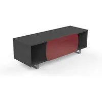 kairos home meuble tv mk130 jusqu'à 55" (orme foncé / rouge - bois, verre et métal)