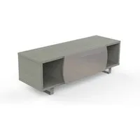 kairos home meuble tv mk130 jusqu'à 55" (chêne gris / gris clair - bois, verre et métal)