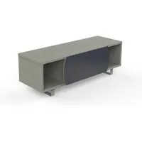 kairos home meuble tv mk130 jusqu'à 55" (chêne gris / gris foncé - bois, verre et métal)