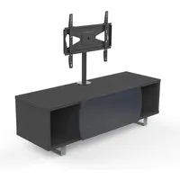 kairos home meuble tv mk130+kc055ne jusqu'à 55" (orme foncé / gris foncé - bois, verre et métal)