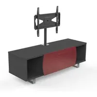 kairos home meuble tv mk130+kc055ne jusqu'à 55" (orme foncé / rouge - bois, verre et métal)