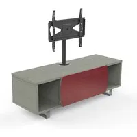 kairos home meuble tv mk130+kc055ne jusqu'à 55" (chêne gris / rouge - bois, verre et métal)