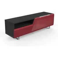 kairos home meuble tv mk160 jusqu'à 65" (orme foncé / rouge - bois, verre et métal)