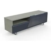 kairos home meuble tv mk160 jusqu'à 65" (chêne gris / gris foncé - bois, verre et métal)
