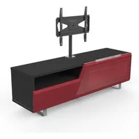 kairos home meuble tv mk160+kc055ne jusqu'à 55" (orme foncé / rouge - bois, verre et métal)
