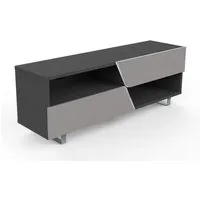kairos home meuble tv mk162 jusqu'à 65" (orme foncé / gris clair - bois et métal)