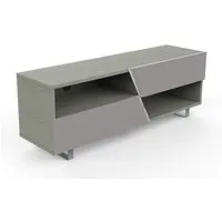 kairos home meuble tv mk162 jusqu'à 65" (chêne gris / gris clair - bois et métal)