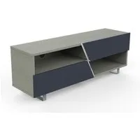 kairos home meuble tv mk162 jusqu'à 65" (chêne gris / gris foncé - bois et métal)