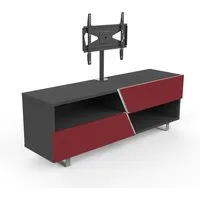 kairos home meuble tv mk162+kc055ne jusqu'à 55" (orme foncé / rouge - bois et métal)