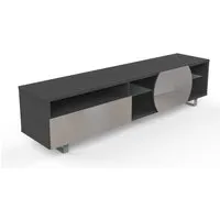 kairos home meuble tv mk195 jusqu'à 75" (orme foncé / gris clair - bois, verre et métal)