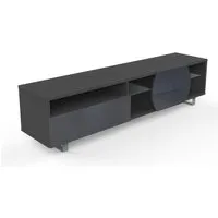 kairos home meuble tv mk195 jusqu'à 75" (orme foncé / gris foncé - bois, verre et métal)